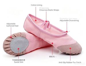 <span class=keywords><strong>Zapatillas</strong></span> de <span class=keywords><strong>Ballet</strong></span> de Lona Color Rosa Claro, Suela Partida, Antideslizantes, para Prácticas de Danza, con <span class=keywords><strong>Puntas</strong></span> - Product Image 3