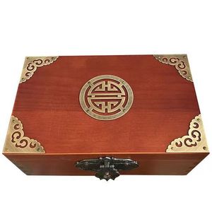 Camphor Wood Jewelry <b>Box</b> Square 24cmx32cmx11cm <b>Lockable</b> Retro Chinese Style Storage <b>Box</b> For Jewelry And Documents - Product Image 5