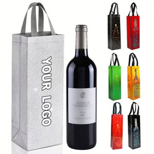 Bolsas de Embalaje para Vino Tinto al por Mayor Transfronterizas, Bolsas de Película Láser No Tejidas, Regalo Personalizado con Logotipo - Product Image 1