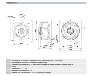Ventilador Centrífugo EC ebm-papst K3G630-FB32-03/F03, Unidad de Manejo de Aire Industrial de Alta Eficiencia, Sistema de Ventilación - Product Image 3