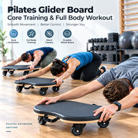 Planche de glisse Pilates silencieuse avec roulettes pour entraînement abdominal et fitness – Idéale pour studio et domicile