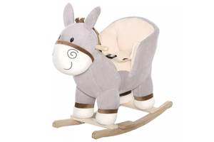 <span class=keywords><strong>2023</strong></span> nueva silla de paseo en burro de felpa actualizada, mecedora de madera para bebé, melodías de 32 ", juguete de columpio de madera - Product Image 2