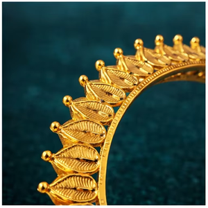 24Ct <b>Gold</b> Plated Leaf Design Fashion Accessories Statement Set For Wedding and Party Wear Bangles By Exporters - Product Image 2