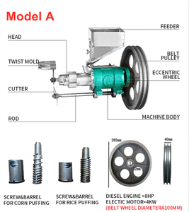 New Technology Small <b>Corn</b> Screw Puff Extruder Puffed Wheat Flour Food Making Machine <b>Corn</b> Puff <b>Snack</b> Extruded Machine - Product Image 5