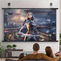 Vente d'usine pas cher 0.30MM 0.33MM tricot chaîne PVC blanc mat écran de Projection tissu pour écrans de projecteur