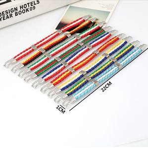 थोक कंगन गहने बुने हुए राष्ट्रीय ध्वज रंग चमड़े के कंगन - Product Image 2