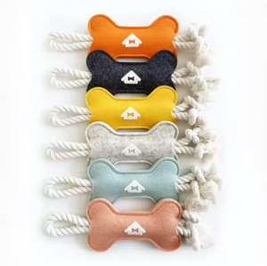 Jouets à mâcher pour chiens en feutre, en forme d'os, durables, écologiques et interactifs, pour le nettoyage des dents et la mastication des molaires - Product Image 1