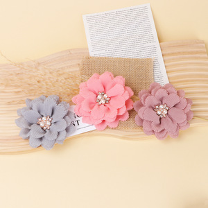 Flower Brooches Pearl Fabric Flower Hair Accessories Women's Party Jewelry For Clothing <b>Shoes</b> Bags Fashion <b>Decorations</b> - Product Image 4