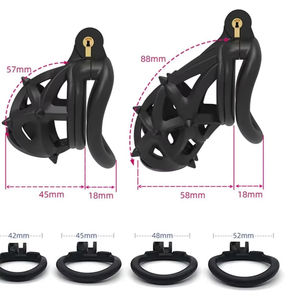 Cobra Serpent Maison Cock Cage Épines Long/Court Pénis Urétral Verrouillage Bondage Sissy Cuckold Male Chastity Cage avec 4 Anneaux - Product Image 3