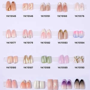 BTArtbox Uñas Postizas Personalizadas al por Mayor, Diseño Láser Rosa, Punta Francesa, Uñas Postizas de Gel Suave en Forma de Almendra Corta, Kits de Uñas Postizas - Product Image 5