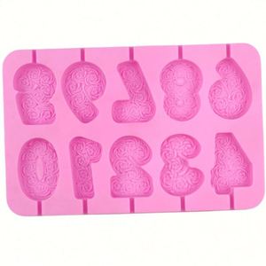 Molde de Silicona para Chocolate con Logotipo Personalizado, Forma de Lollipop, Números 0-9, Flor, Rosa, Molde para Hornear en Casa, Fácil de Usar con Resina, Sin BPA, OEM/ODM - Product Image 3