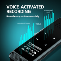 Enregistreur vocal numérique Q55 avec écran, haut-parleur, prise jack 3,5 mm, dictaphone à activation vocale, enregistrement audio, réduction du bruit, lecteur MP3