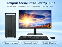 Desktop Kantor Komersial Stabil Hairuichuang E700-HD Spesifikasi Khusus Prosesor 3.0GHz 16GB DDR4 Penyimpanan Besar Set Monitor HD