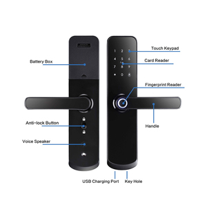 Cerradura de <span class=keywords><strong>Puerta</strong></span> Biométrica con Huella Dactilar WiFi, Impermeable, TTlock, Compatible con Alexa, Manija de <span class=keywords><strong>Puerta</strong></span> Inteligente de Aluminio, <span class=keywords><strong>Entrada</strong></span> Digital sin Llave para <span class=keywords><strong>Puerta</strong></span> de Acero - Product Image 5