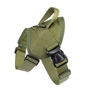 Chaleco táctico para perros, nailon 1000d, repelente al agua, correa para el pecho para deportes al aire libre, suministros de entrenamiento para mascotas, verde militar - Product Image 4