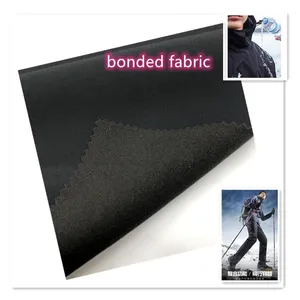 Tissu stratifié en polyester brossé et matelassé, 100% p, tissu simple, 2 couches, pour l'extérieur et la veste, T800 75D