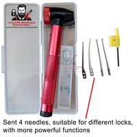 Outil de crochetage rouge très vendu, outil automatique pour cylindre de serrure de voiture, outil de serrurier avec loupe et éclairage en option