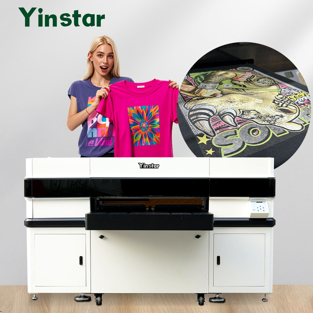 Factory Direct Sale A2 Size 4 Print Heads Grand Format Commercial High Speed Dual Platen Digital T Shirt DTG Garment Printer