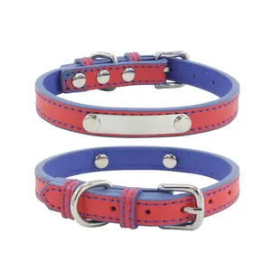 Collier souple réglable en usine pour chien et chat avec plaque signalétique