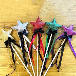 Baguette Magique Étoile à Cinq Branches Mignonne, Pailletée et Colorée, Faite à la Main, pour Fête de Remise de Diplôme, Ramadan, Cadeau de Princesse, Accessoire de Costume d'Ange - Product Image 1