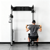 Máquina de entrenamiento funcional con doble cable para montaje en pared, para entrenamiento de fuerza de cuerpo completo en casa, de acero inoxidable