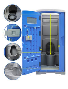 Meuble <span class=keywords><strong>WC</strong></span> portable moderne bleu <span class=keywords><strong>pour</strong></span> hôpitaux et zones de construction isolées – Sanitation extérieure - Product Image 2