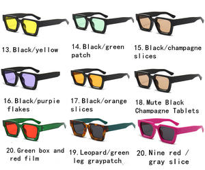 CONCHEN vente en gros vente chaude mode coloré PC cadre lunettes de soleil Cat.3 coloré Vintage Logo personnalisé carré lunettes de soleil 2025 - Product Image 3