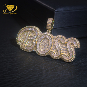 Vvs Moissanite inicial collar 925 Plata sólida 18K chapado en oro personalizado Iced Out Hiphop nombre letra colgante - Product Image 1