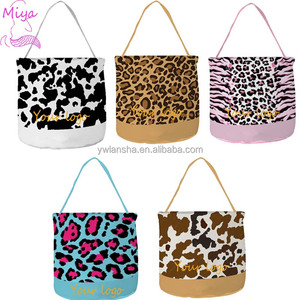 Sacs en toile <span class=keywords><strong>de</strong></span> coton avec motif <span class=keywords><strong>de</strong></span> <span class=keywords><strong>vache</strong></span> laitière mignonne et imprimé léopard brun, logo personnalisé 2026, paniers <span class=keywords><strong>de</strong></span> Pâques pour enfants, cadeau <span class=keywords><strong>de</strong></span> Pâques - Product Image 2
