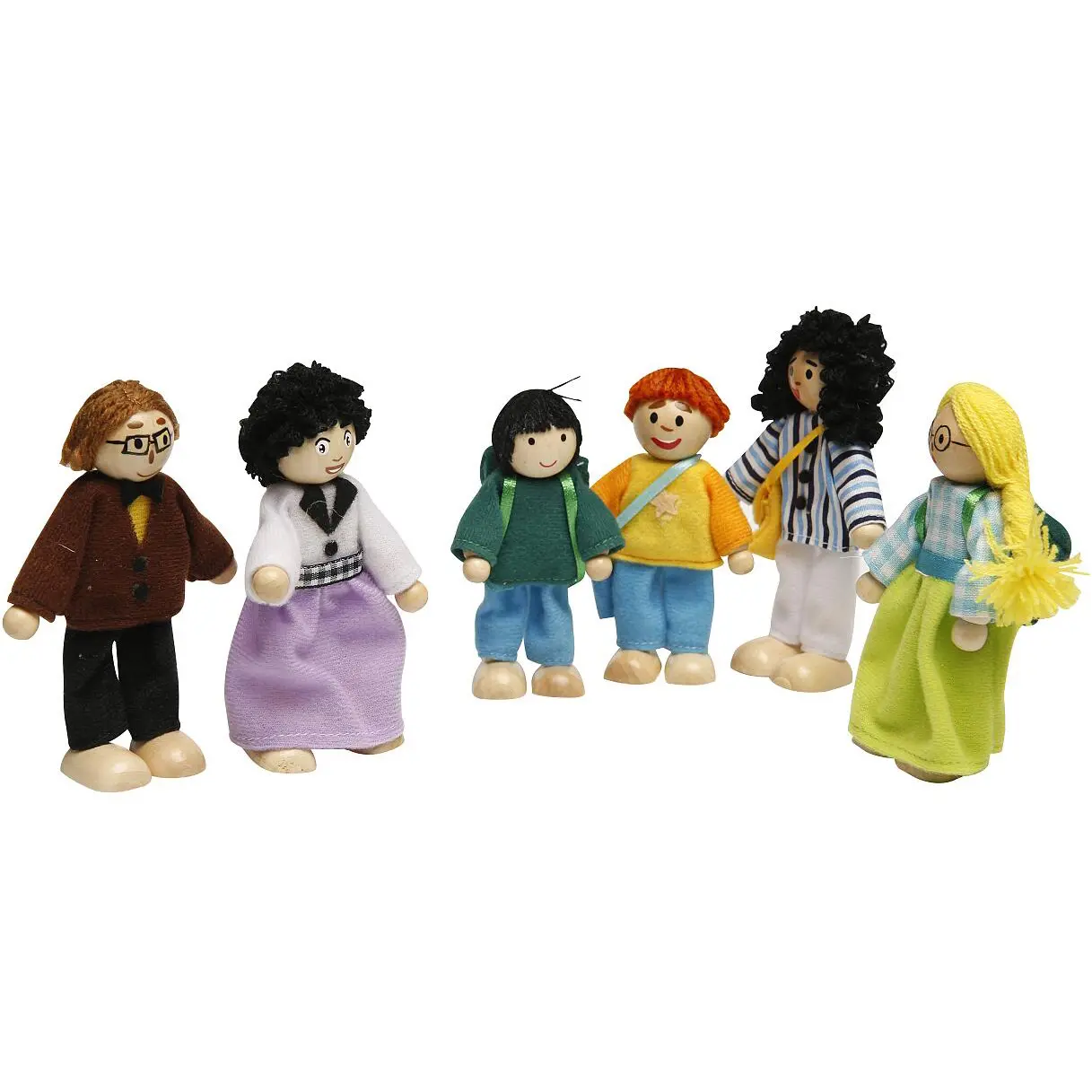 education and learning doll family wooden doll with clothes for kids