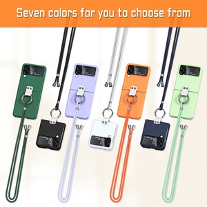 Ốp Điện Thoại Di Động Gập Được 4 Vòng Đeo Ngón Tay Thiết Kế Dây Buộc Cho Samsung Galaxy Z Ốp Điện Thoại Di Động Trong Suốt Chống Sốc Cho Galaxy Z Flip 4 - Product Image 2