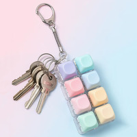 Porte-clés anti-stress à 9 touches, clavier mécanique, bouton rond à presser, interrupteur de clavier, lumière LED, en plastique
