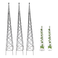 180cm tour obélisque jardin treillis cadre d'escalade simple jardin métal plante fleur vigne support obélisque plan en fer forgé