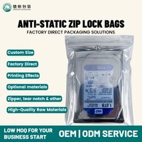Static Shielding Bag ESD Zipper Bag Transparent Window Antistatic Packaging Custom Size Logo Printing for PCB IC LED Strip
