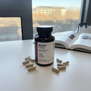 Capsules NAD+ & CoQ10 en flacon rouge pour adultes - 90 comprimés favorisant l'énergie et l'immunité - Product Image 1