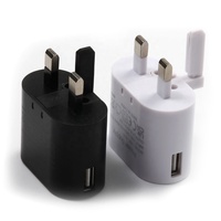Chargeur USB 5V1A en gros d'usine, prise pliable britannique, certifié UKCA CE, chargeur mural 5W, alimentation 3 broches