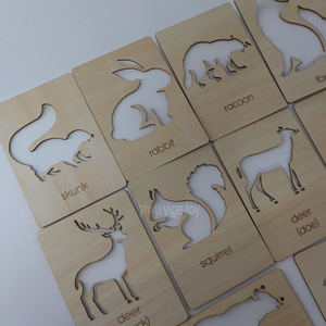 10 pièces ours cerf <span class=keywords><strong>renard</strong></span> montagne pochoir pin arbre faune forêt animaux pochoirs modèle bois brûlant modèles réutilisables lune Cl - Product Image 4