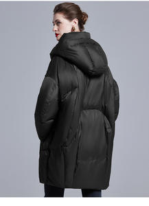 Veste d'hiver épaisse en duvet de canard blanc longue pour femmes, mode haut de gamme, personnalisée, anti-froid, mi-longue - Product Image 5