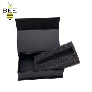 Custom <b>Luxury</b> Large Matt Paper <b>Box</b> Black Magnetic <b>Gift</b> <b>Box</b> with Ribbon - Product Image 1