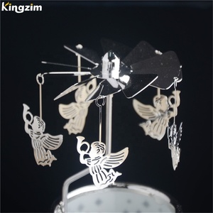 Trang Trí Nội Thất Quay Tealight Chủ Kim Loại Nến Món Quà Giáng Sinh <span class=keywords><strong>Carousel</strong></span> Tealight Thiên Thần Quay Người Giữ Ngọn Nến - Product Image 3