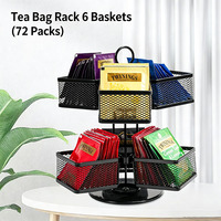 Organisateur de sachets de thé et de café en fer rotatif, détachable et empilable, pour comptoir, présentoir de rangement