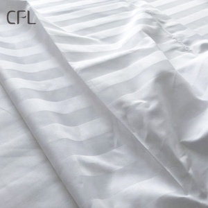 Juego de ropa de <span class=keywords><strong>cama</strong></span> blanca de lujo para Hotel, juego de ropa de <span class=keywords><strong>cama</strong></span> a rayas de 3cm, sábanas y fundas nórdicas de algodón 100% - Product Image 5