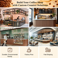 Comptoir de café personnalisé, design de kiosque, décoration de café, comptoir en bois pour solutions de café