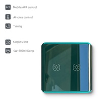 Interrupteur intelligent Zigbee 3.0 Smart Life 16A en aluminium et verre, 2 gangs, relais magnétique, sans neutre, UE/Royaume-Uni, vert foncé