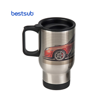 B4QC2-L BestSub Argent 14oz Sublimation Enduit D'eau En Acier Inoxydable Tasse de Voyage
