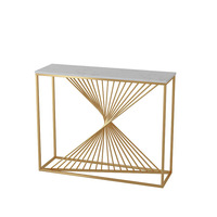 Console de luxe moderne en métal pour salon, entrée de maison et bureau - Meuble décoratif multifonctionnel et durable avec cloison