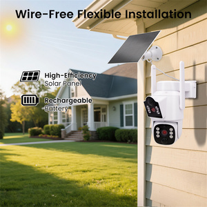 Sistema di Telecamere di Sicurezza PTZ <span class=keywords><strong>Wireless</strong></span> ad Energia Solare - <span class=keywords><strong>Telecamera</strong></span> CMOS a Doppia Lente 4MP con Scheda SD, Grandangolo, Visione Notturna, Audio Bidirezionale - Product Image 4