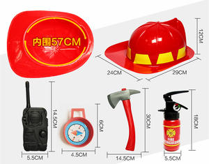 Costume de <span class=keywords><strong>pompier</strong></span> pour enfants <span class=keywords><strong>pas</strong></span> <span class=keywords><strong>cher</strong></span>, avec casque rouge, hache, extincteur, talkie-walkie et boussole - Product Image 4