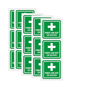 Kit de primeros auxilios para coche, pegatina de vinilo, rectángulo verde, autoadhesivo, 4 pulgadas, para ventana de vehículo, uso de emergencia - Product Image 1