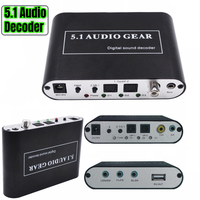 Decodificador de Audio 5.1, Sonido Digital DTS/AC3/PCM, Conversor Óptico a Estéreo Envolvente, Digital a Analógico HD, 2 SPDIF, 3.5 AUX Coaxial